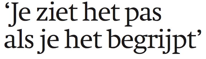 Je ziet het pas als je het begrijpt